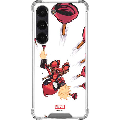 Marvel Deadpool Babypool Shooting Galaxy S23 Clear Case