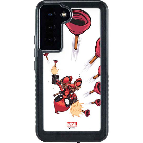 Marvel Deadpool Babypool Shooting Galaxy S24 Plus Waterproof Case