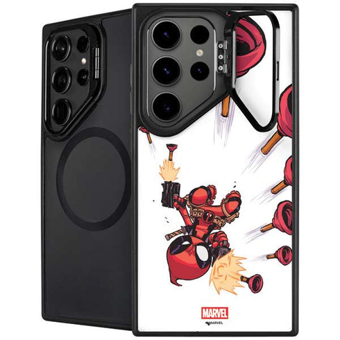 Marvel Deadpool Babypool Shooting Galaxy S24 Ultra Kickstand Case