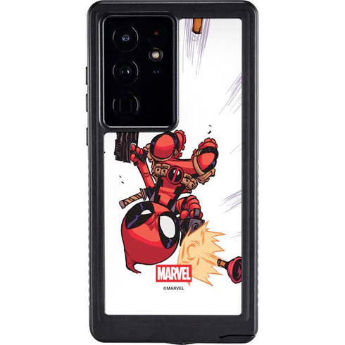 Marvel Deadpool Babypool Shooting Galaxy S24 Ultra Waterproof Case
