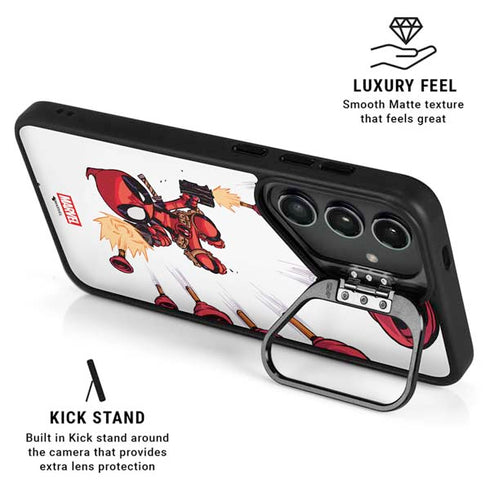 Marvel Deadpool Babypool Shooting Galaxy S25 Kickstand Case