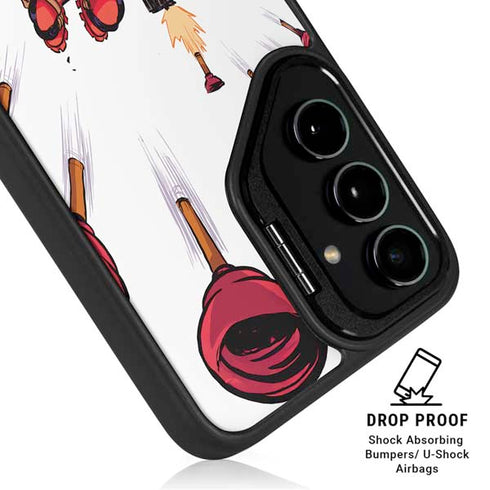 Marvel Deadpool Babypool Shooting Galaxy S25 Kickstand Case