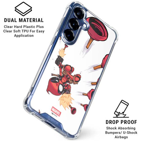Marvel Deadpool Babypool Shooting Galaxy S25 Plus Clear Case