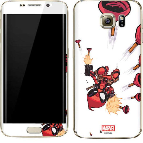 Marvel Deadpool Babypool Shooting Galaxy S7 Edge Skin