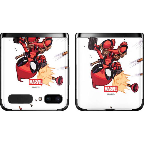 Marvel Deadpool Babypool Shooting Galaxy Z Flip Skin