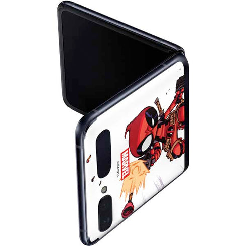 Marvel Deadpool Babypool Shooting Galaxy Z Flip Skin