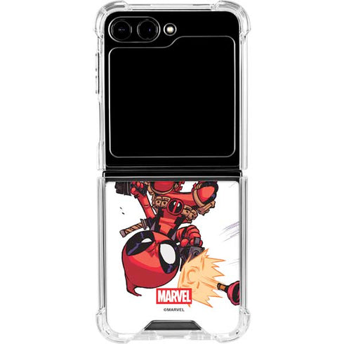 Marvel Deadpool Babypool Shooting Galaxy Z Flip5 5G Clear Case