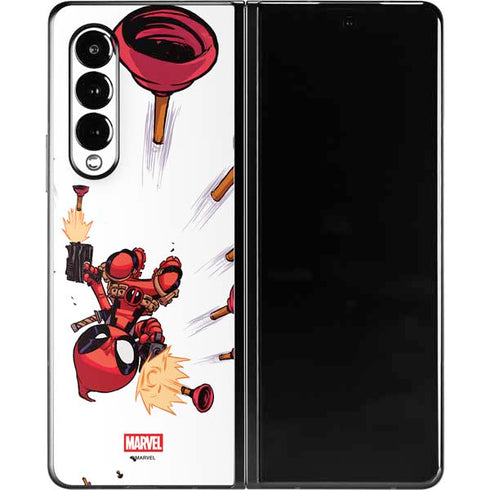 Marvel Deadpool Babypool Shooting Galaxy Z Fold3 5G Skin