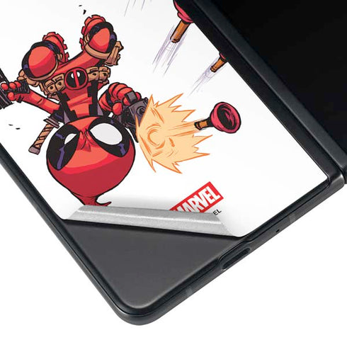 Marvel Deadpool Babypool Shooting Galaxy Z Fold3 5G Skin