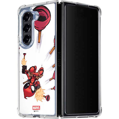 Marvel Deadpool Babypool Shooting Galaxy Z Fold5 5G Clear Case
