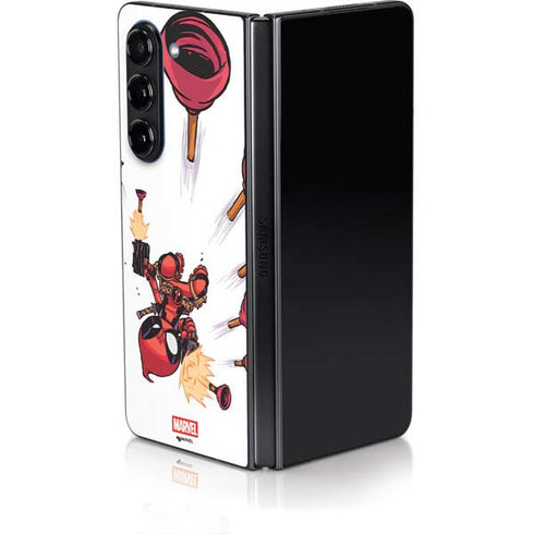 Marvel Deadpool Babypool Shooting Galaxy Z Fold5 5G Skin
