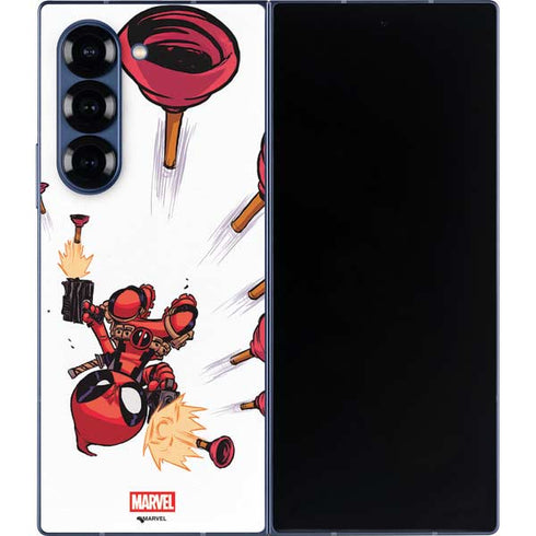 Marvel Deadpool Babypool Shooting Galaxy Z Fold6 Skin