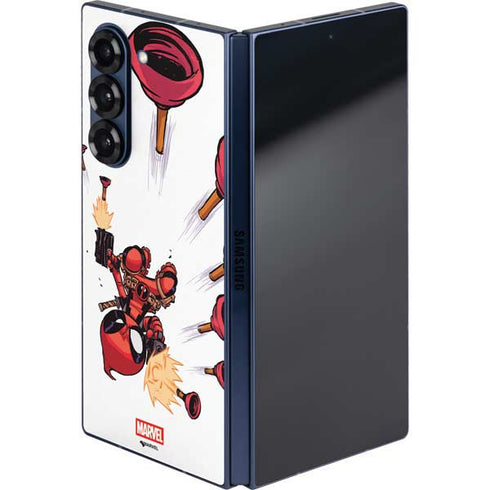 Marvel Deadpool Babypool Shooting Galaxy Z Fold6 Skin