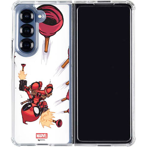 Marvel Deadpool Babypool Shooting Galaxy Z Fold7 Clear Case