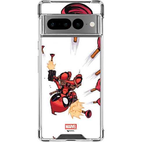 Marvel Deadpool Babypool Shooting Google Pixel 7 Pro Clear Case