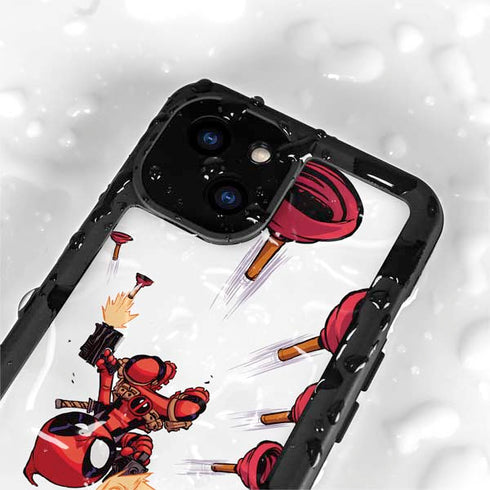 Marvel Deadpool Babypool Shooting iPhone 13 Mini Waterproof Case