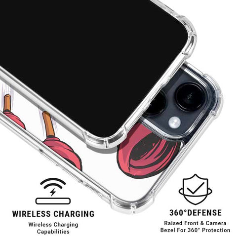 Marvel Deadpool Babypool Shooting iPhone 14 Plus Clear Case