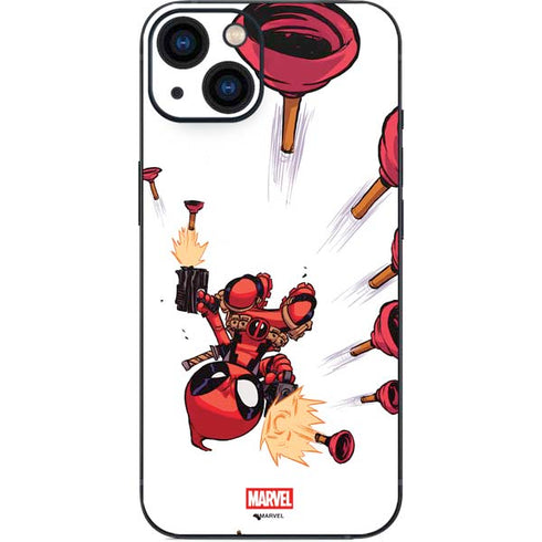 Marvel Deadpool Babypool Shooting iPhone 14 Plus Skin