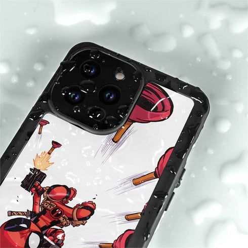 Marvel Deadpool Babypool Shooting iPhone 14 Pro Max Waterproof Case