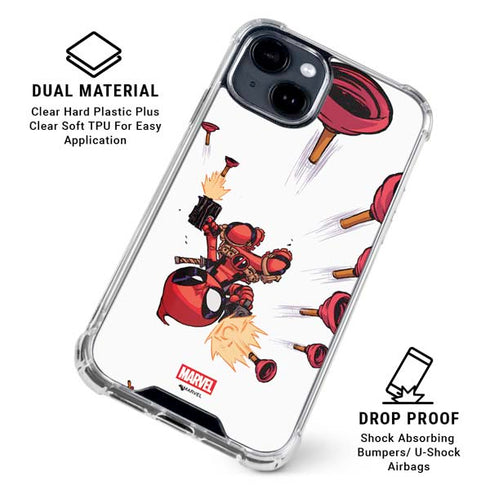 Marvel Deadpool Babypool Shooting iPhone 15 Clear Case