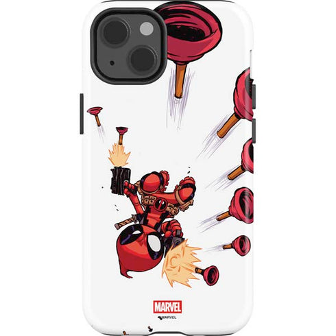 Marvel Deadpool Babypool Shooting iPhone 15 Plus Impact Case