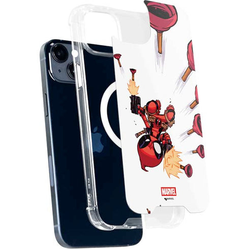 Marvel Deadpool Babypool Shooting iPhone 15 Plus MagSafe Case