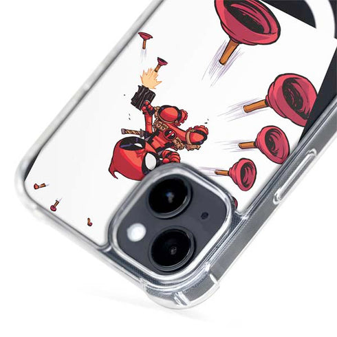 Marvel Deadpool Babypool Shooting iPhone 15 Plus MagSafe Case