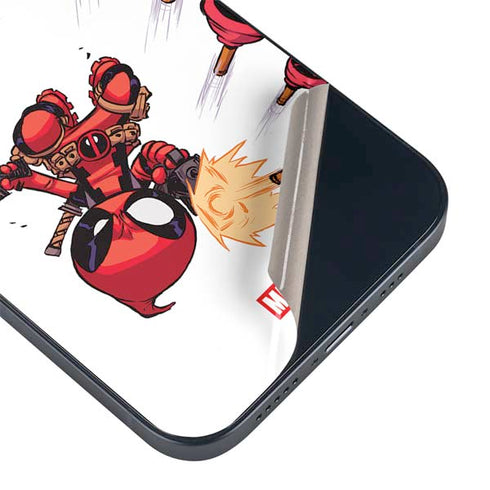 Marvel Deadpool Babypool Shooting iPhone 15 Plus Skin