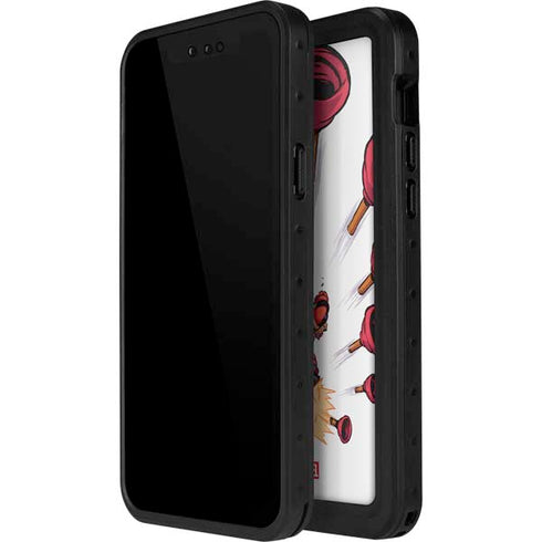 Marvel Deadpool Babypool Shooting iPhone 15 Pro Waterproof Case