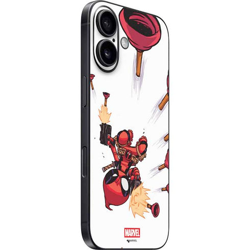 Marvel Deadpool Babypool Shooting iPhone 16 Plus Skin