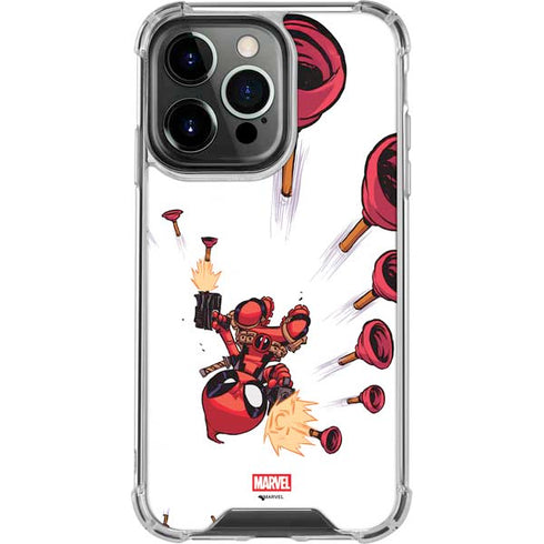 Marvel Deadpool Babypool Shooting iPhone 16 Pro Clear Case