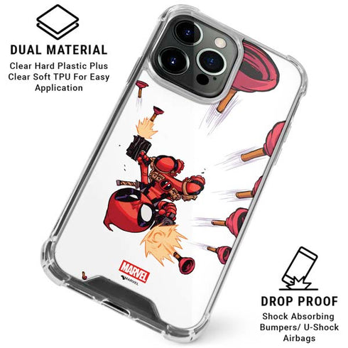 Marvel Deadpool Babypool Shooting iPhone 16 Pro Max Clear Case