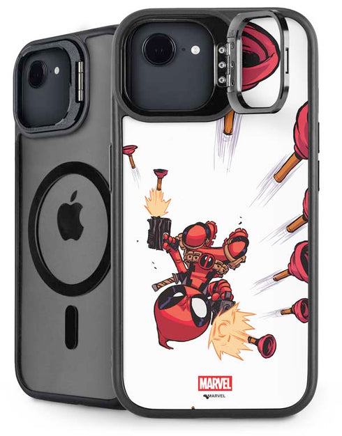 Marvel Deadpool Babypool Shooting iPhone 16e Kickstand Case