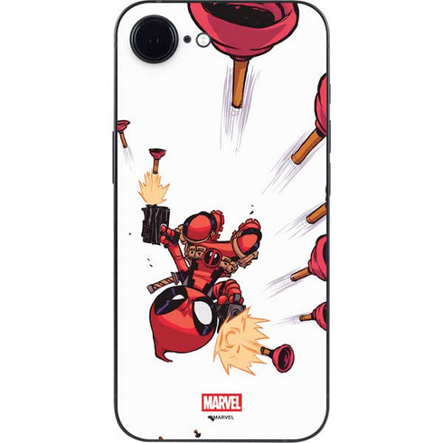 Marvel Deadpool Babypool Shooting iPhone 16e Skin