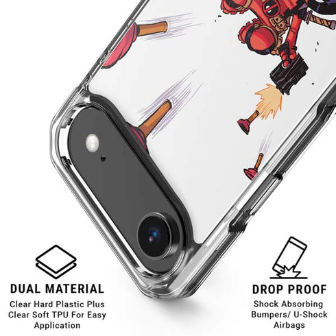 Marvel Deadpool Babypool Shooting iPhone 17 Air Clear Case