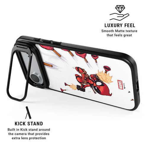 Marvel Deadpool Babypool Shooting iPhone 17 Air Kickstand Case