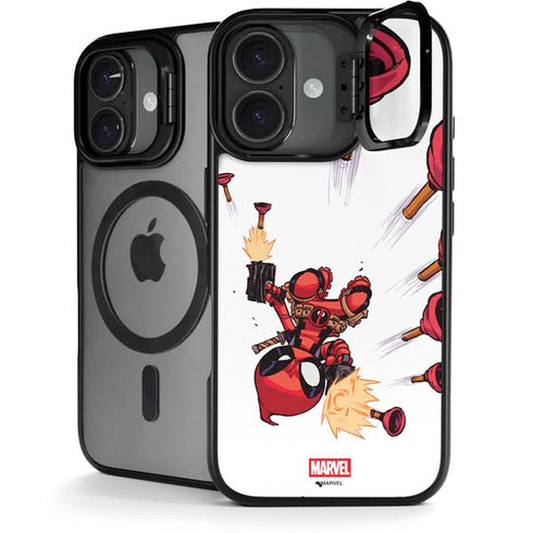 Marvel Deadpool Babypool Shooting iPhone 17 Kickstand Case