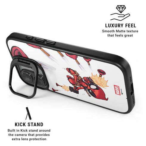 Marvel Deadpool Babypool Shooting iPhone 17 Kickstand Case