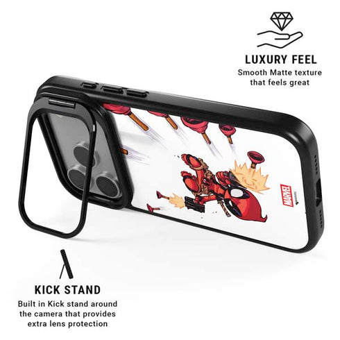 Marvel Deadpool Babypool Shooting iPhone 17 Pro Max Kickstand Case