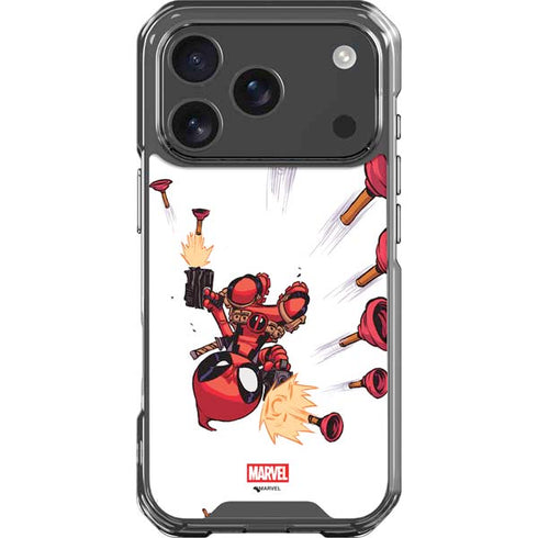 Marvel Deadpool Babypool Shooting iPhone 18 Pro Clear Case