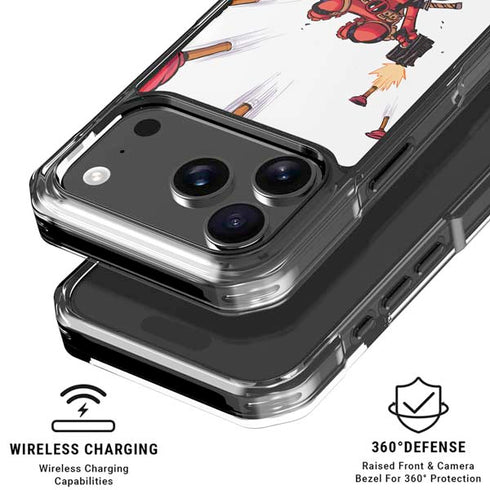 Marvel Deadpool Babypool Shooting iPhone 18 Pro Clear Case