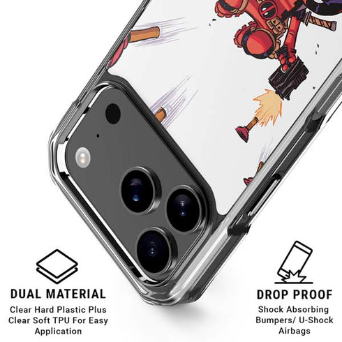 Marvel Deadpool Babypool Shooting iPhone 18 Pro Clear Case