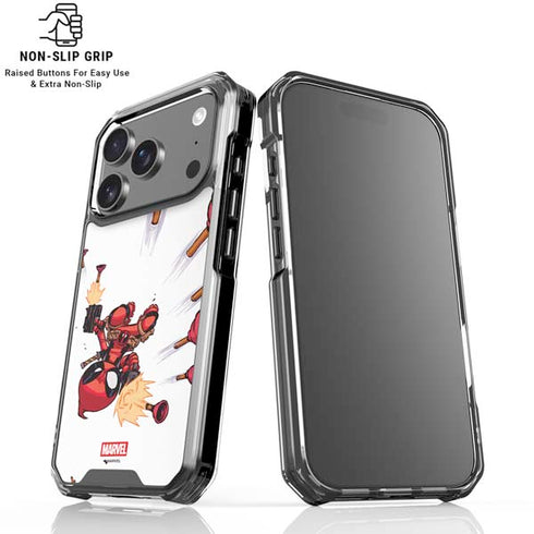 Marvel Deadpool Babypool Shooting iPhone 18 Pro Clear Case