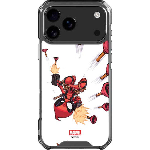 Marvel Deadpool Babypool Shooting iPhone 18 Pro Max Clear Case