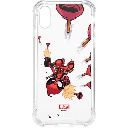 Marvel Deadpool Babypool Shooting iPhone XS Clear Case