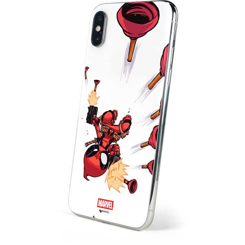 Marvel Deadpool Babypool Shooting iPhone XS Skin