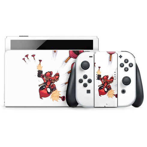Marvel Deadpool Babypool Shooting Nintendo Switch OLED (2021) Skin