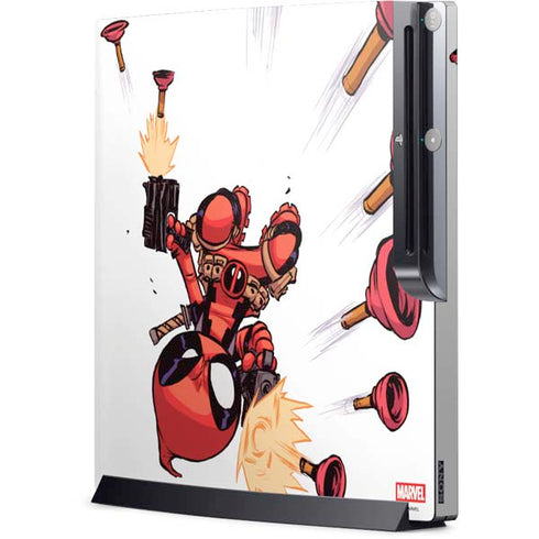 Marvel Deadpool Babypool Shooting Playstation 3 & PS3 Slim Skin