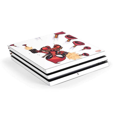 Marvel Deadpool Babypool Shooting PS4 Pro Console Skin