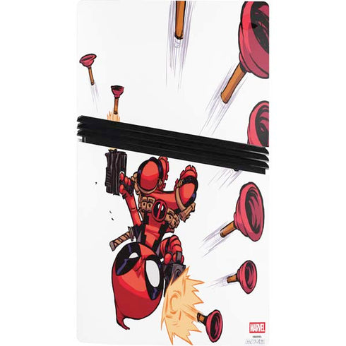 Marvel Deadpool Babypool Shooting PS5 Pro Console Skin